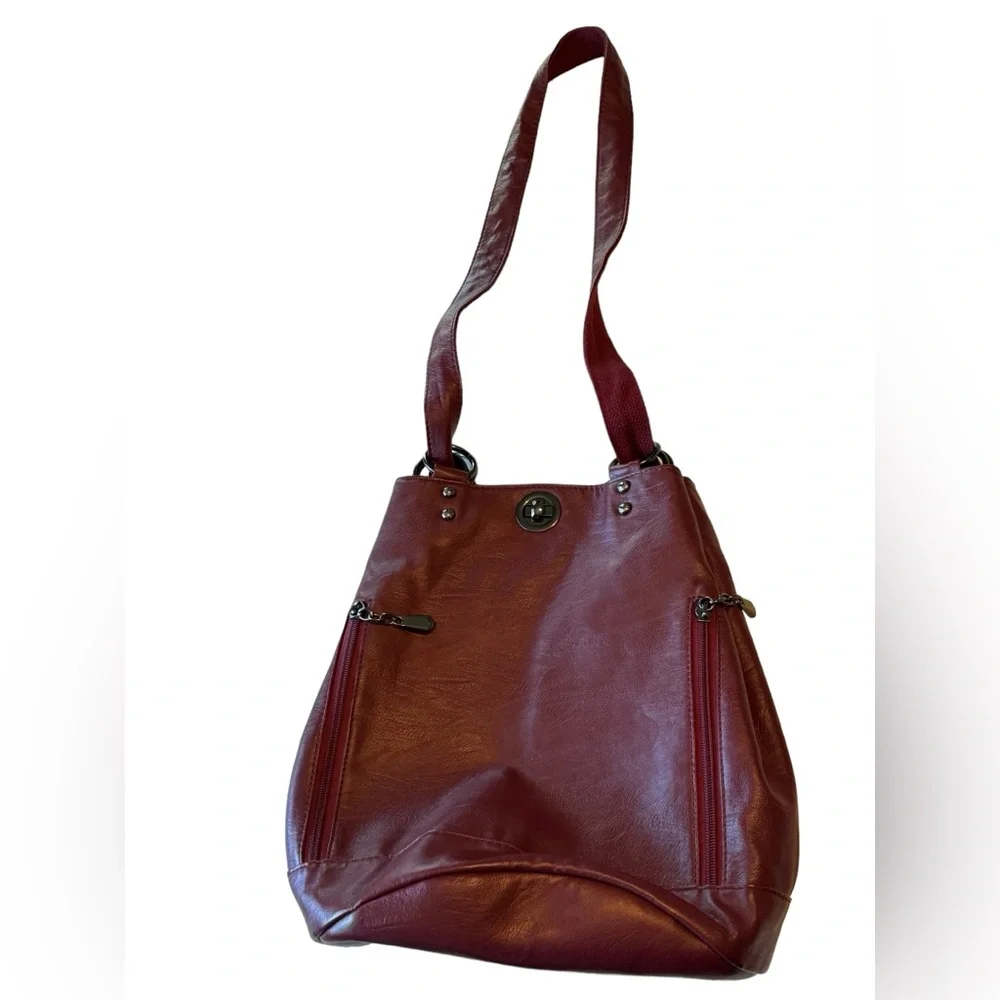 Nice Maroon Burgundy Backpack / Shoulder Bag Hobo Women’s Purse MINTY